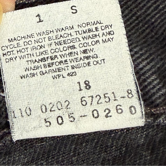 Vintage Levi's 505 Regular Fit Charcoal Straight Jeans Size W31 L34 - Picture 9 of 13